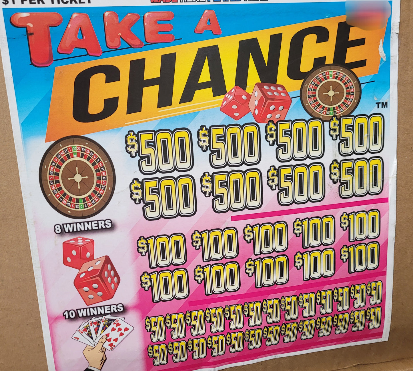 TAKE A CHANCE JARS WITH LAST SALE