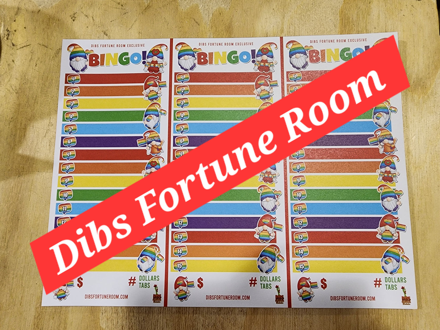 1-15 3 ON A SHEET BINGO NOTEPADS - RAINBOW - SET OF 2