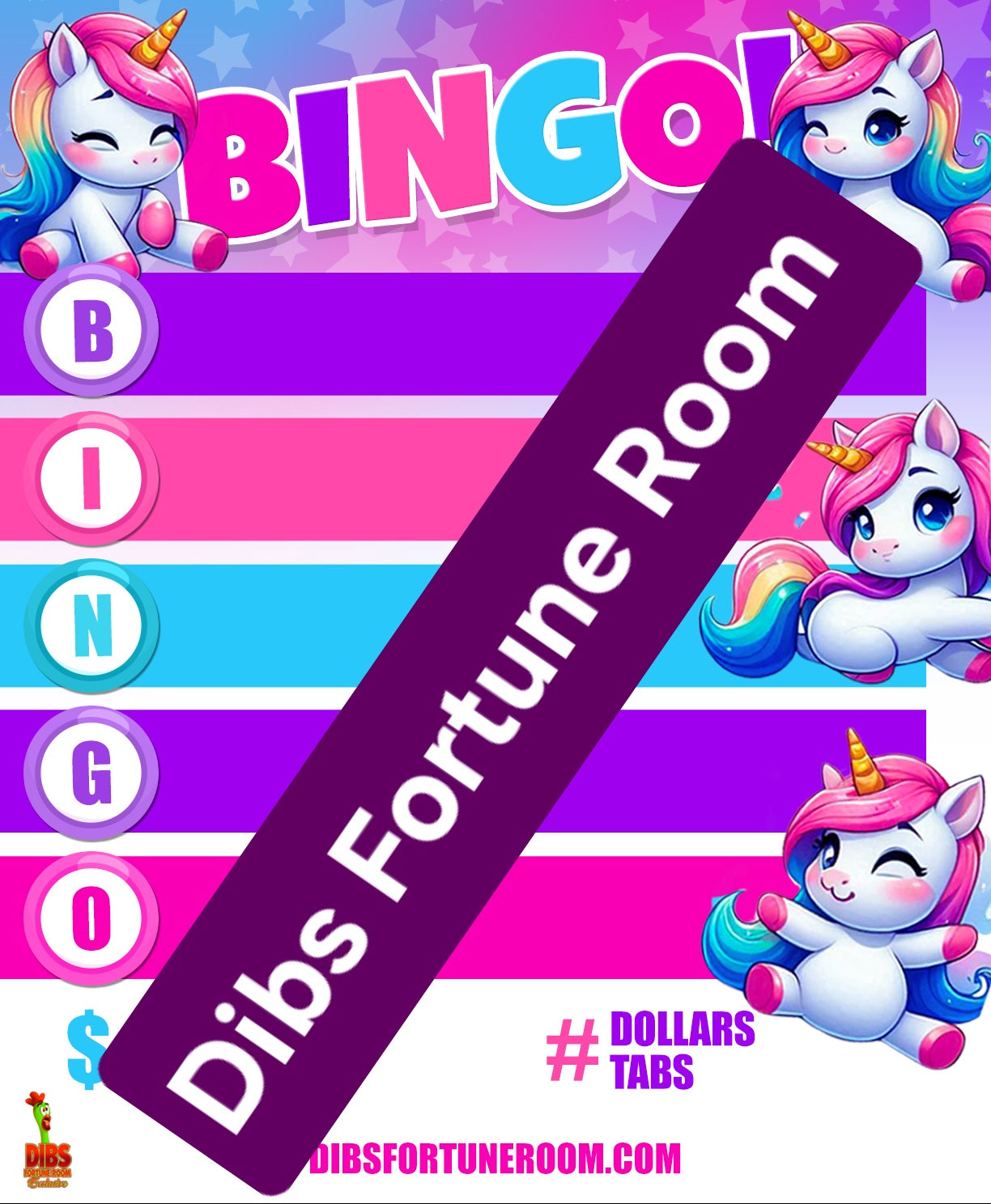 BINGO LETTERS NOTEPAD SET OF 3 (UNICORN)