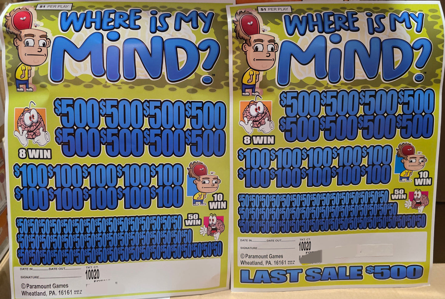 WHERE'S MY MIND JARS WITH LAST SALE
