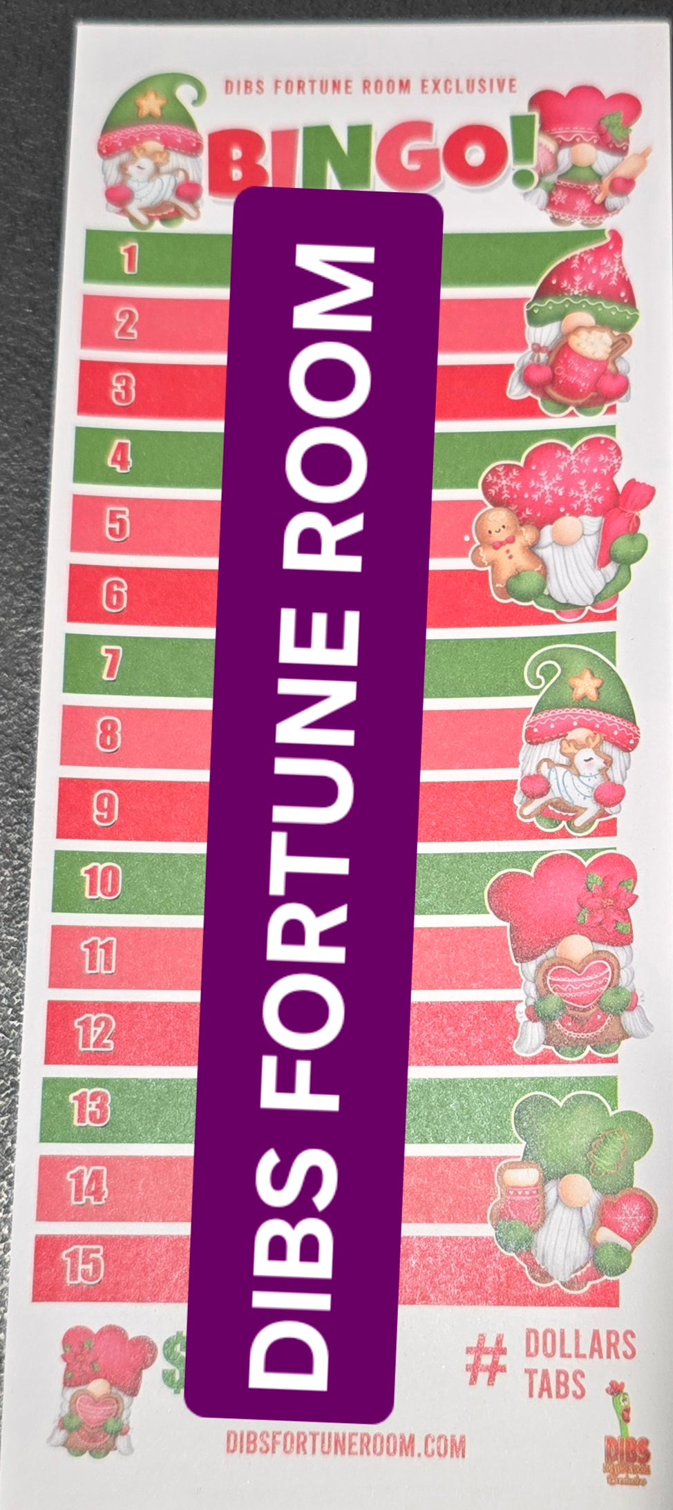 1 THRU 15 BINGO NOTEPAD SET OF 2 (GNOME CHRISTMAS)