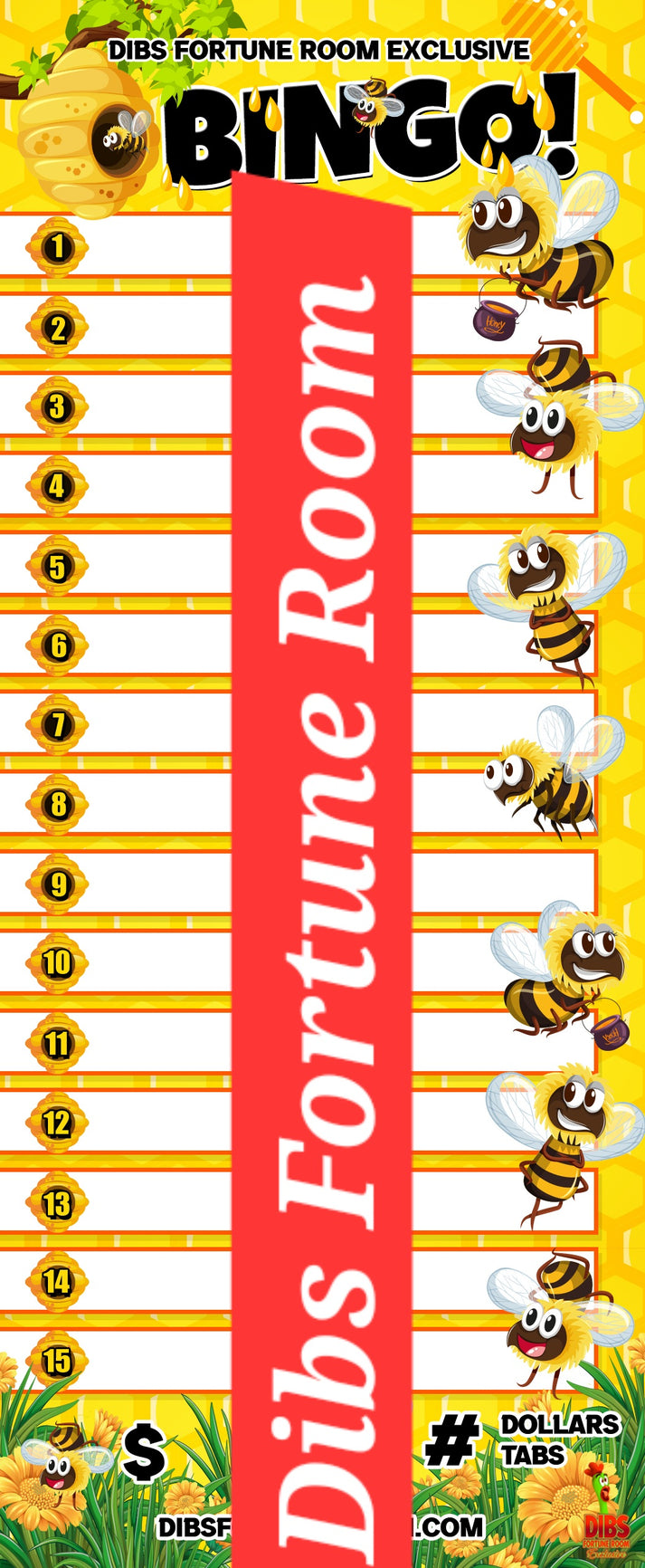 1 - 15 BINGO NOTEPAD SET OF 2 (BEES) – DIBS FORTUNE ROOM