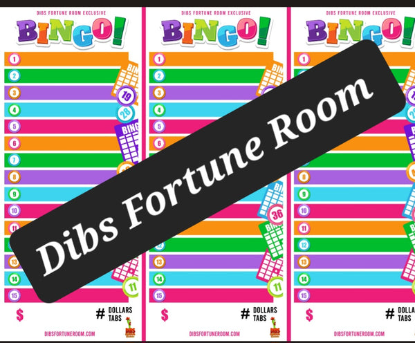 3 ON A SHEET 1 THRU 15 BINGO NOTEPAD SET OF 2 (ORIGINAL) – DIBS FORTUNE ...