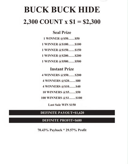 BUCK BUCK HIDE