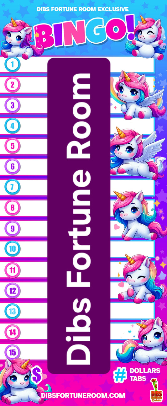 1 THRU 15 BINGO NOTEPAD SET OF 2 (UNICORNS)