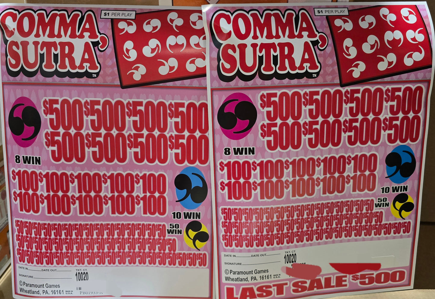 COMMA, SUTRA JARS WITH LAST SALE