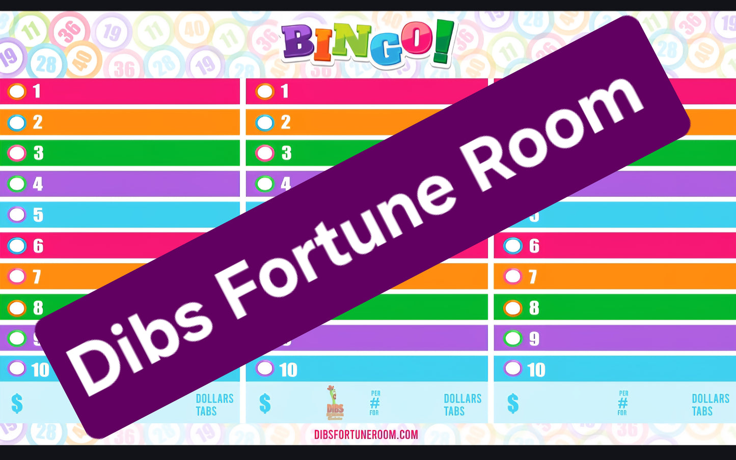 1 THRU 10 MARATHON BINGO PADS SET OF 2 - ORIGINAL